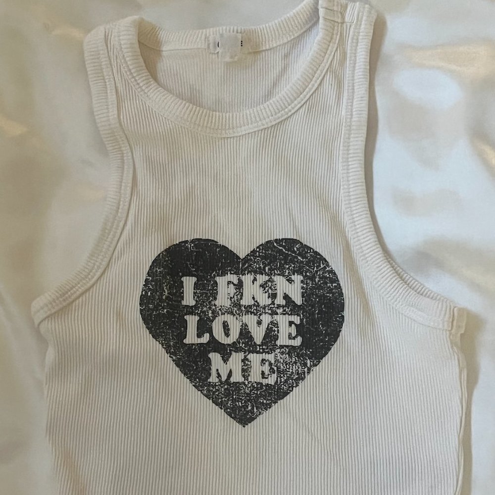 "I FCKN love me" Halter Tank